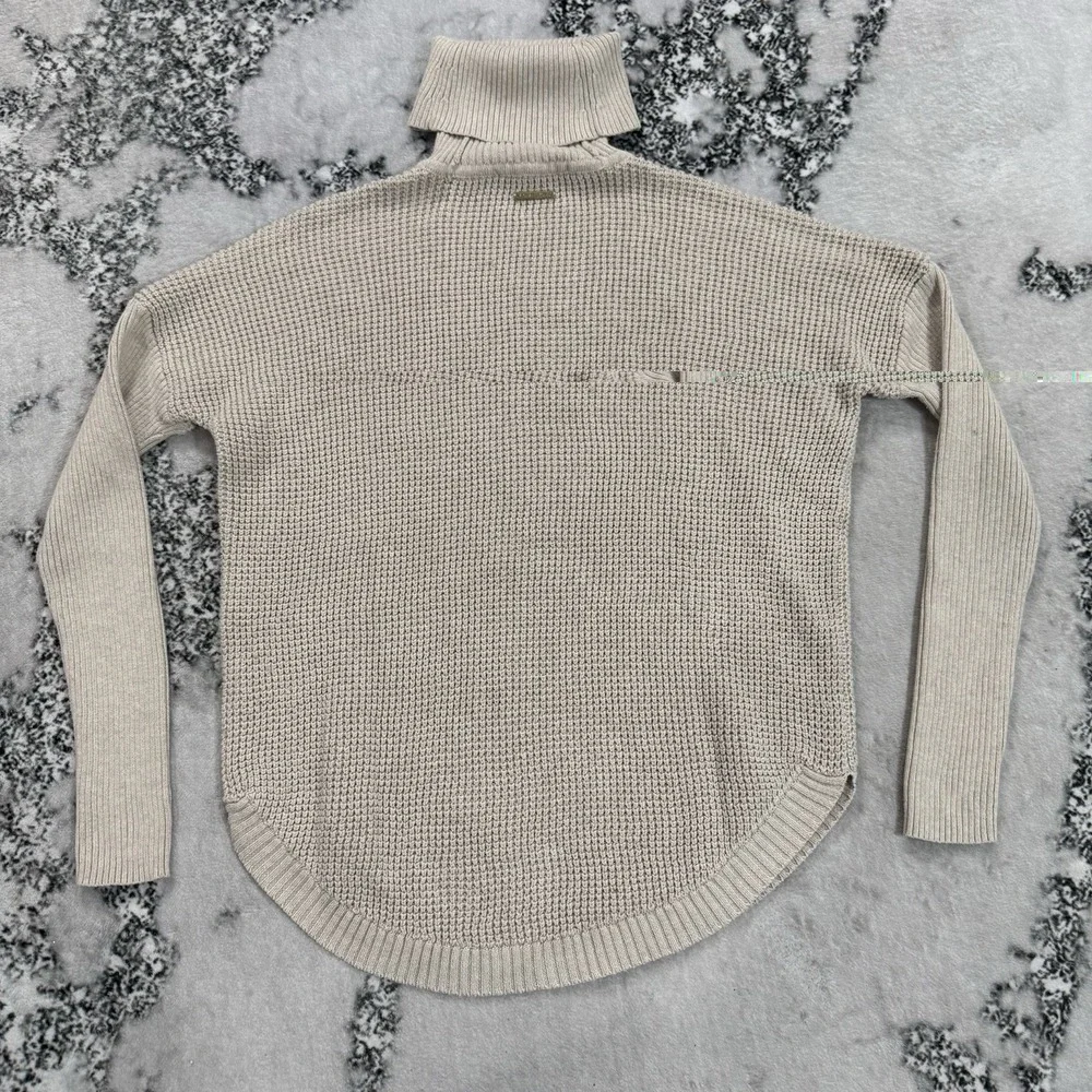 Michael Kors Sweater Womens Size S Cream Textured Knit Turtleneck Pullover Cozy